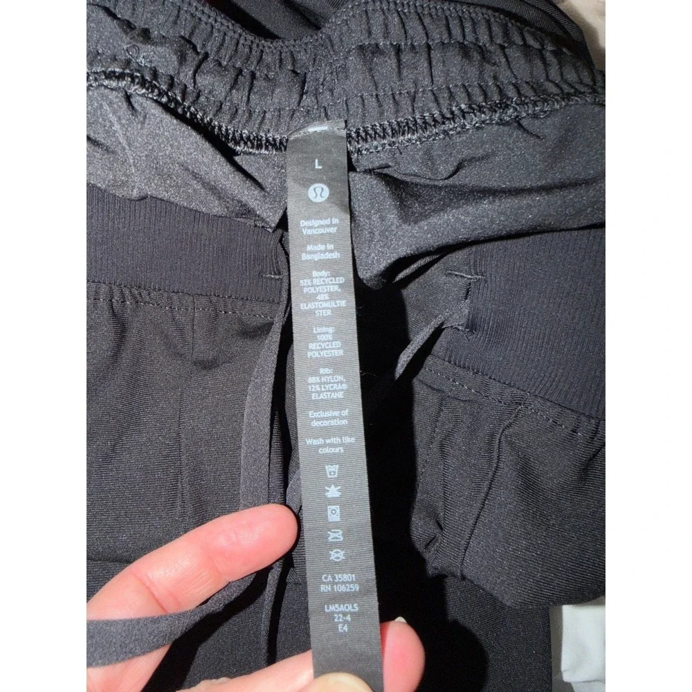 Lululemon ABC Jogger Warpstreme Mens Large Black Tapered Active Pants LM5AOLS